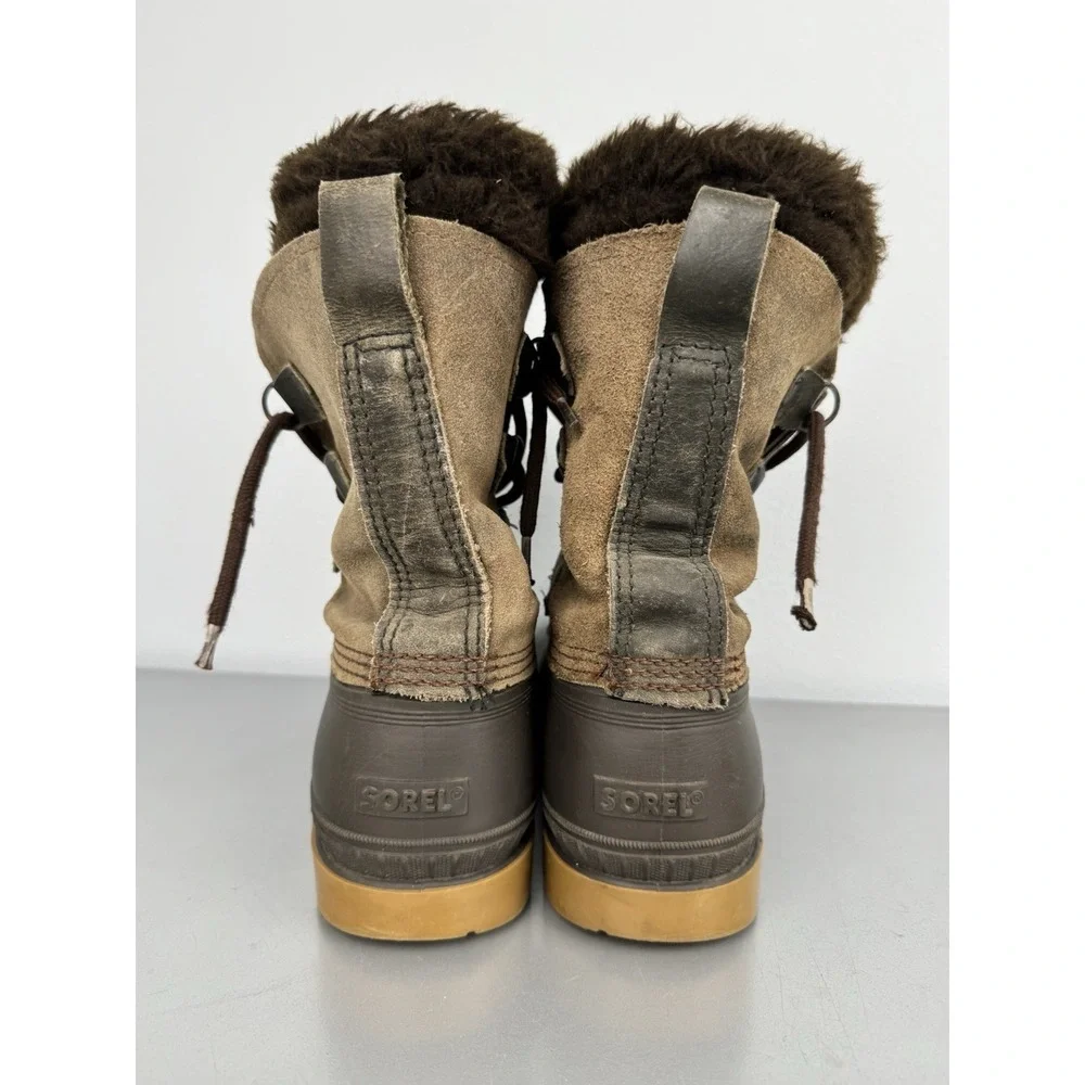 Vintage‎ Sorel Kaufman Tracker Boots Mens 7 Wool Lined Waterproof Winter Badger
